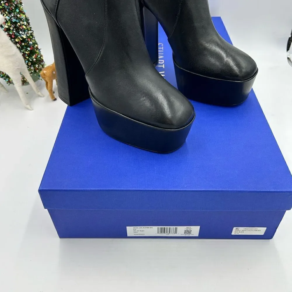 Women’s Stuart Weitzman stretch platform sky, high booties size 10 made Spain